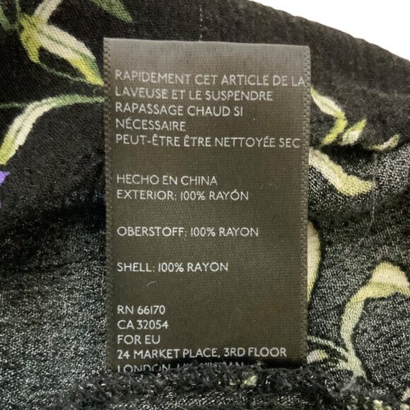 Urban Outfitters Black Floral Button-Front Romper Womens Size Medium Rayon - Picture 5 of 5